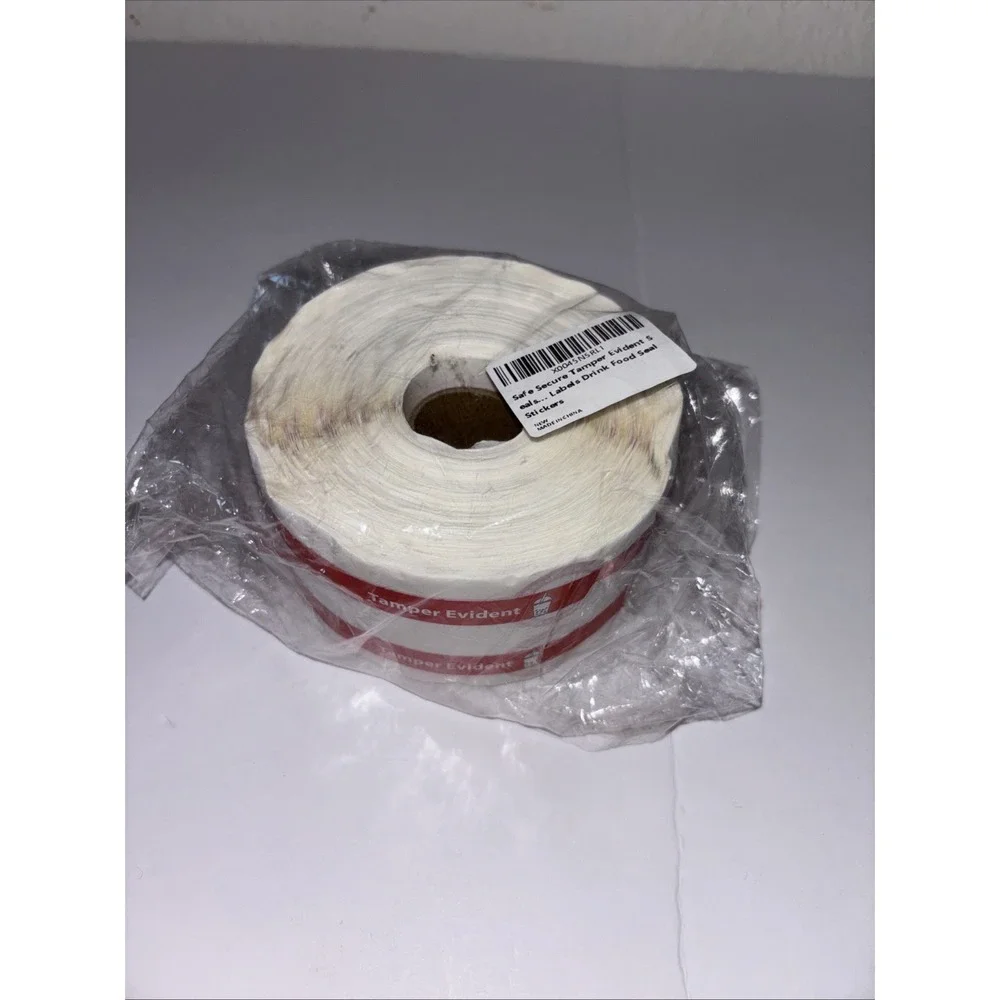 500 Pcs Safe Secure Tamper Evident Seals Stickers for Drink Lids 1.25 x 9 Inch
